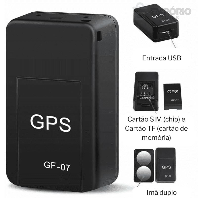 Mini Rastreador GPS com Áudio - Rastreia e Grava Audio - GF-07